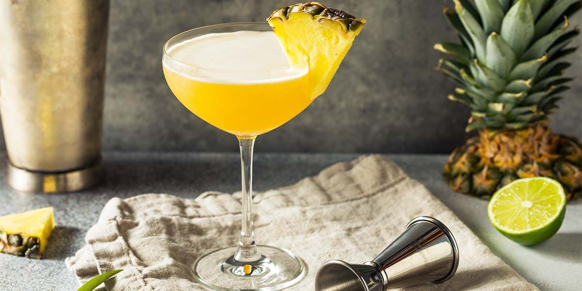 This Pineapple Gin Fizz is made with prosecco, gin and Cointreau!