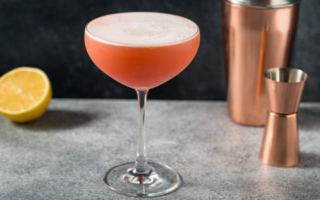 rhubarb and ginger gin sour cocktail recipe