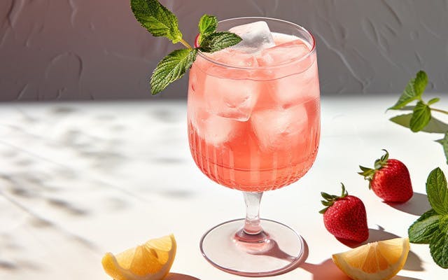 Rhubarb and ginger gin spritz cocktail recipe