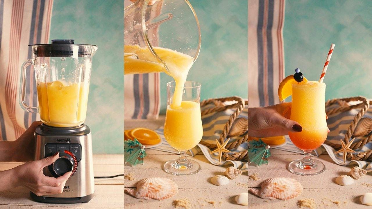 Frozen Gin on the Beach Cocktail with blender