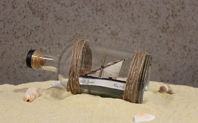 Ship in a bottle upcycling idea