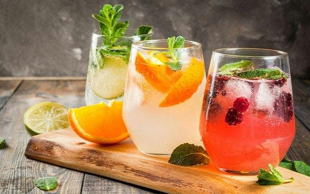 Mother's Day gin and tonic garnishes