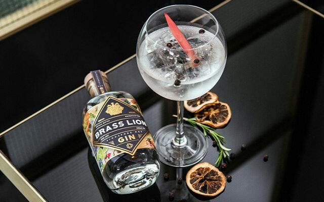A fabulous Brass Lion Singapore Dry Gin and tonic