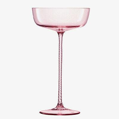 Pink cocktail glass for champagne drinks