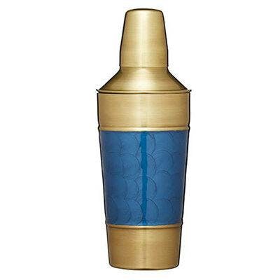Blue and gold cocktail shaker