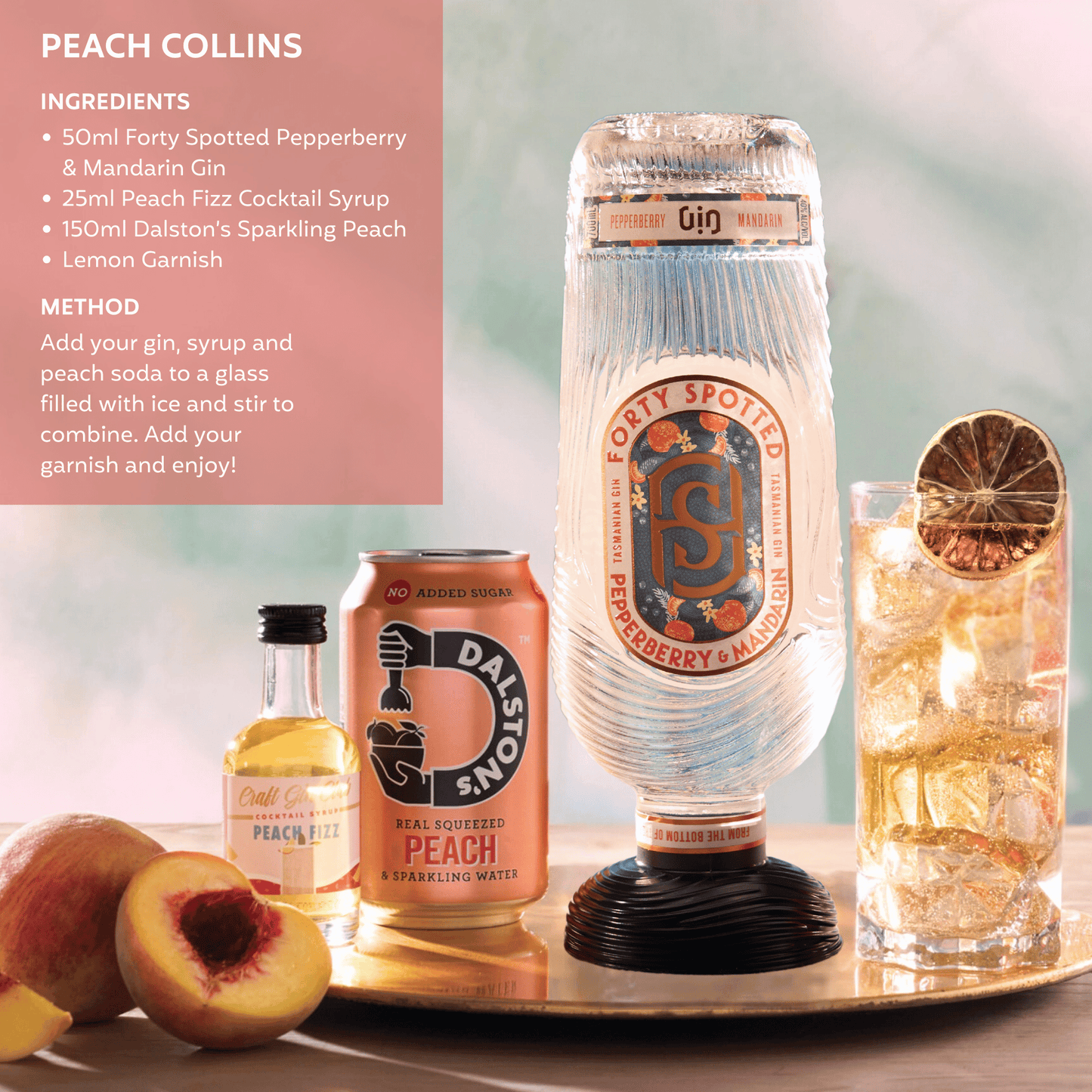 Peach Collins Cocktail Set