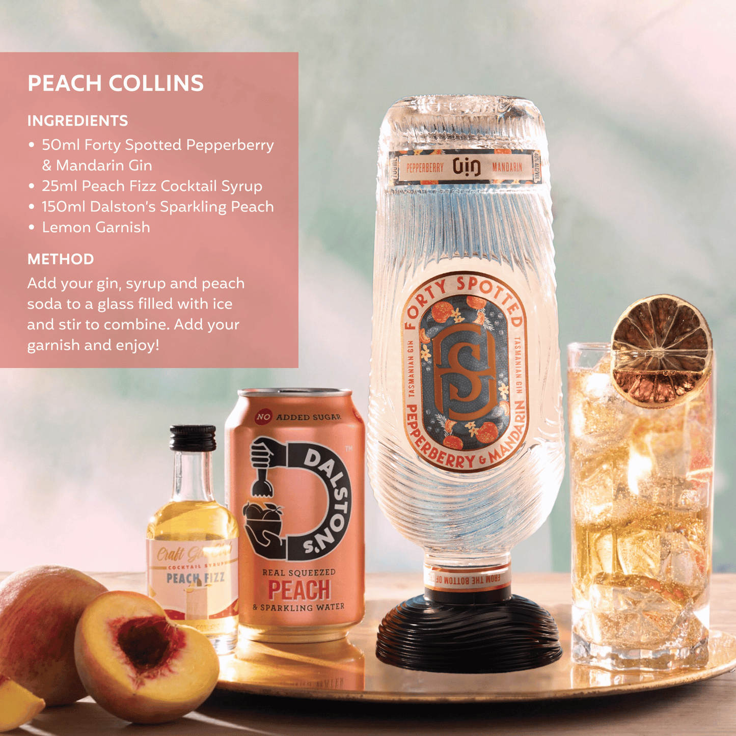 Peach Collins Cocktail Set