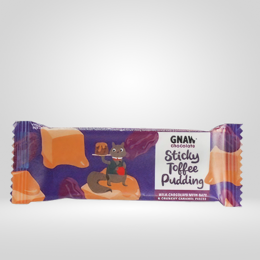 Gnaw sticky toffee pudding choc bar 35g
