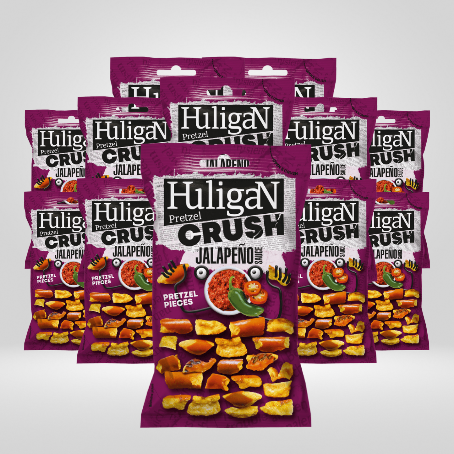 Huligan Jalapeno Pretzels | (12 x 65g)