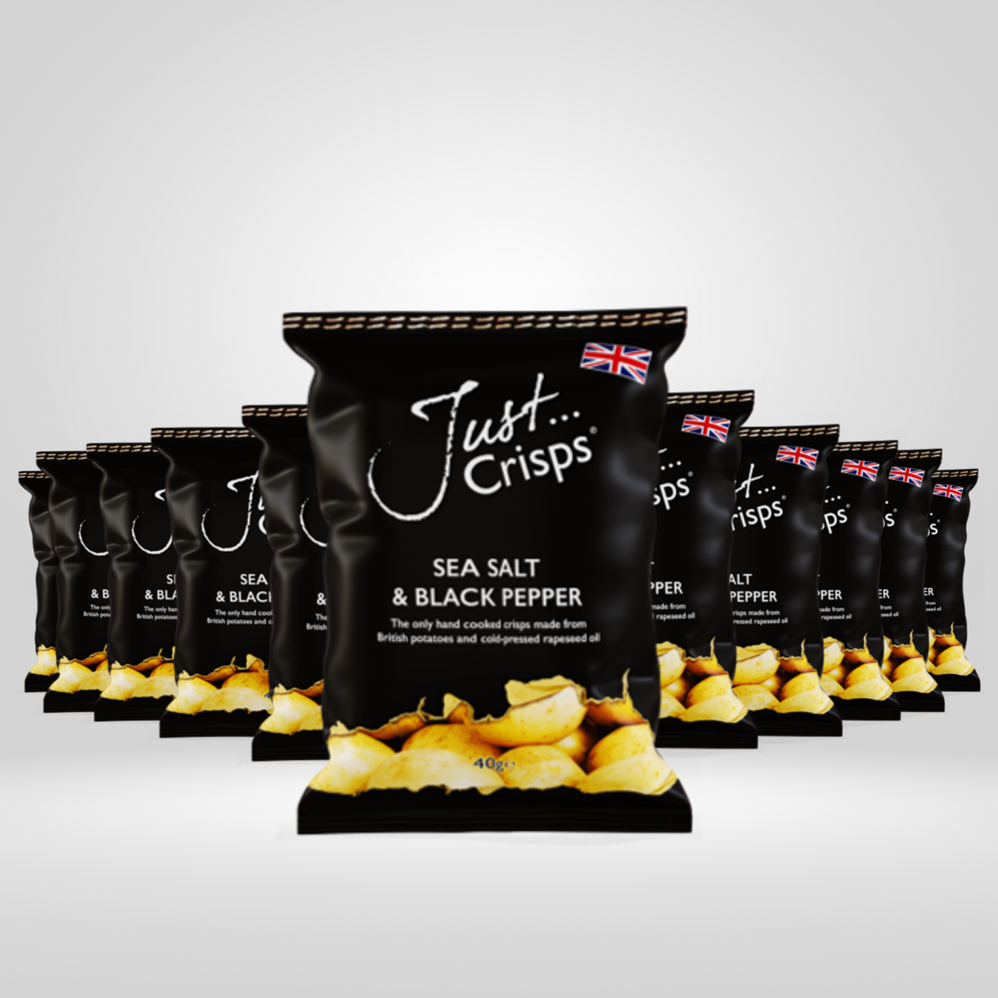 Just Crisps Sea Salt & Black Pepper | 12 x 40g