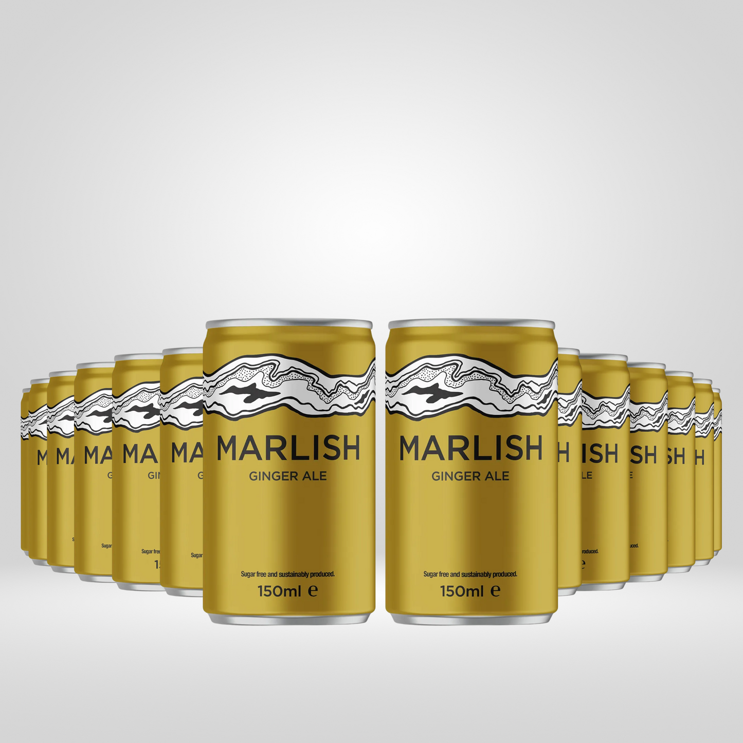 Multiple cans of Marlish Ginger Ale