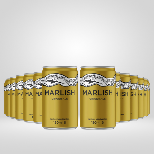 Multiple cans of Marlish Ginger Ale