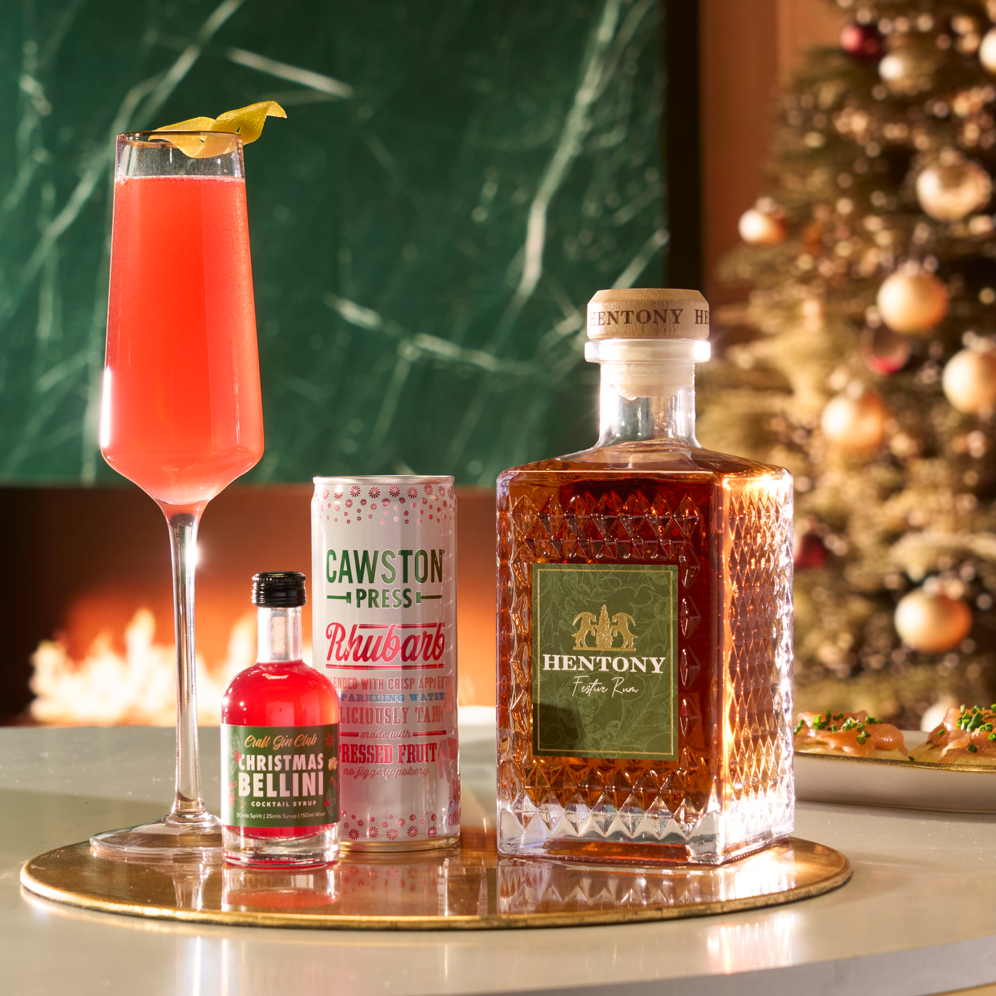 Christmas Rum Bellini Cocktail Bundle
