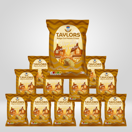 Taylors Chip Shop Curry Sauce Ridged Crisp | 12 x 150g